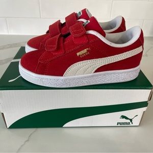NWOT Puma Suede Classic XXI V PS Kids shoes - SZ 13C in Red/White